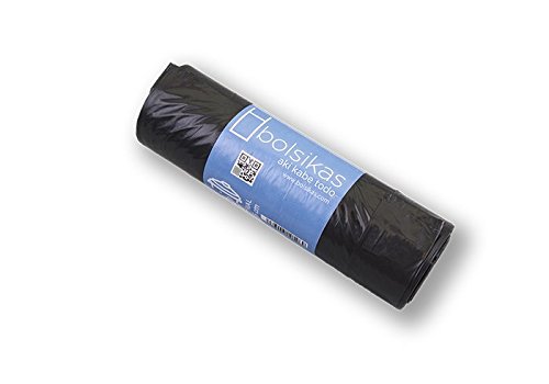 Bolsa de basura negra 100 litros / 1400 Ind 85x105 / Galga 110, BOLSIKAS, caja económica 30 rollos de 10 bolsas