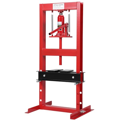 6 Ton Hydraulic Shop Press, H-Frame, 4-Hold Adjustable Height, with