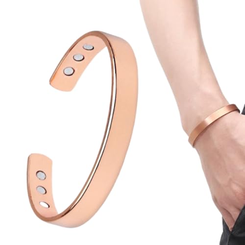 YUVKIN 1 Pcs Pulsera de Cobre para Hombre y Mujer, Lymphdrainage y Alivio del Dolor (Rosado Oro)