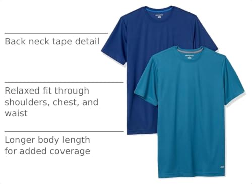 Image of Amazon Essentials Men's Moisture Wicking Breathable Active Performance Tech Gym T-Shirts, Pack of 2