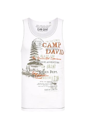 Camp David Herren Muskelshirt mit Photoprint Opticwhite, XXL