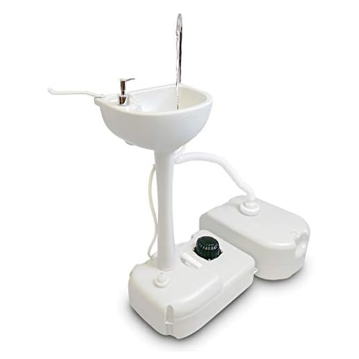 Portable Foot Operated Outdoor Hand Washing Sink Station – Includes Dirty Water Tank – Towel Holder & Soap Dispenser – 4.5 Gallon - Great for Camping, Business, Events, RV, Etc., white, 40