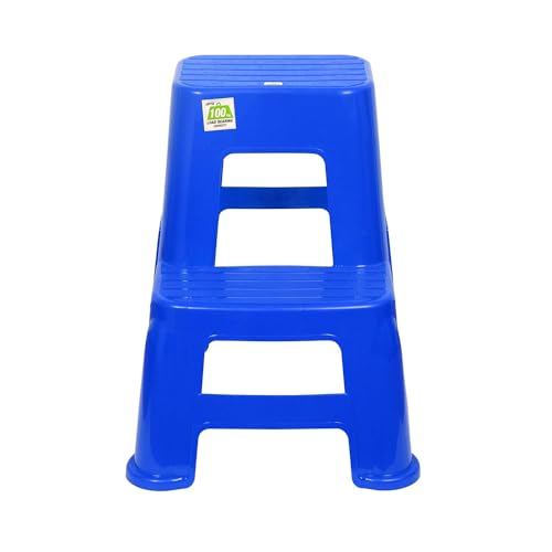 Image of Nilkamal STL21 Step Stool for Home, Bedroom, Bathroom, Kitchen, Living Room, Office, Adult, Kids, Children's and Garden Stool with 100Kg Load Capacity (Deep Blue)