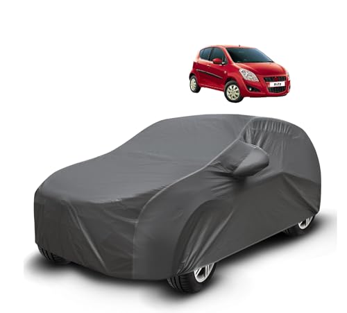 Image of Auto Hub Waterproof Car Cover Compatible with Maruti Ritz with Mirror Pockets, Soft Cotton Lining, Ritz Car Cover Waterproof, Grey