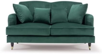 Lovesofas Modern 2 Seater Green Velvet Sofa for Living Room, Offi...