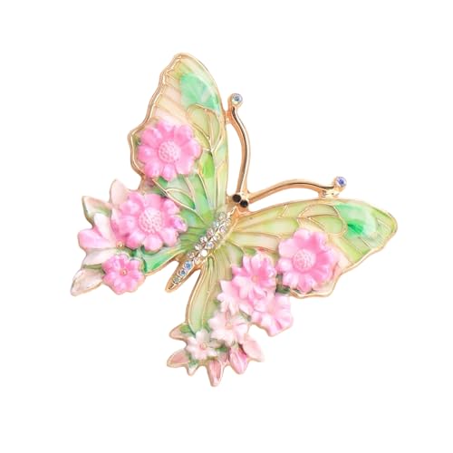 Vintage Butterfly Brooch with Sparkling Rhinestones for Women Fashion Accessory Butterfly Clasp Pin with Sparkling Crystals Rhin
