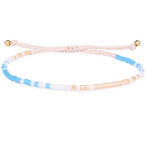 Image of KELITCH Boho Women Crystal Shell Beaded Friendship Bracelets Handmade Strand Bracelet Bangles Jewelry