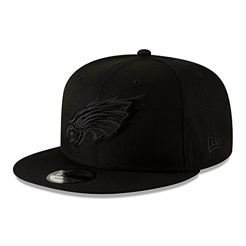 New Era Men's Black Philadelphia Eagles Black On Black 9FIFTY Adjustable Hat