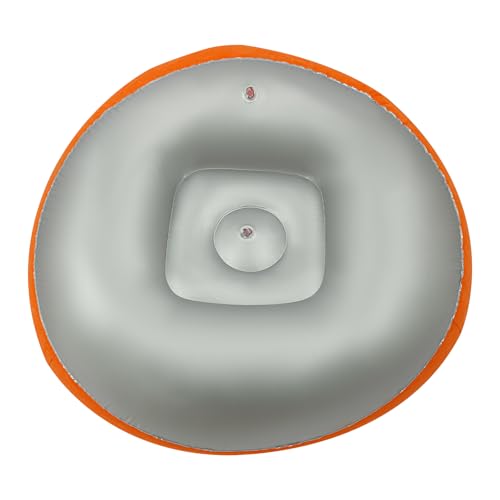 Image of 4 Pcs Inflatable Bean Bag Chairs with Foot Air Pump Outdoor Blow up Couch Folding Portable Inflatable Couch for Camping Movie Night, Lazy Sofa Chair (Orange X 4)