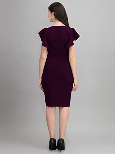 Image of Sheetal Associates Women's Short Sleeve V-Neck Bodycon Casual Mini Dress
