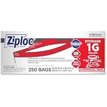 SC Johnson Professional Ziploc Storage Bags with New Grip n Seal Technology, For Food Organization and Storage, Double Zipper, Gallon, 250 Count