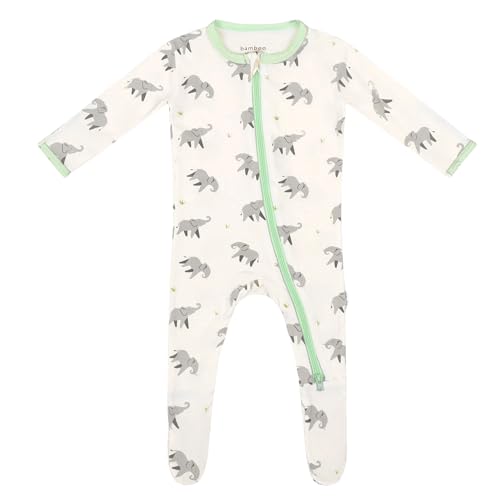 Image of Bamboo Little Soft Baby Footie Pajamas, Baby Clothes, Newborn Sleepers, 95% Viscose and 5% Spandex, 0-24 Months