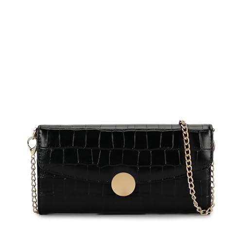 Image of Fastrack Women's Linklet Clutch | Detachable Chain, Card & Cash Slots, Magnetic Flap | Modern Evening Bag | 6 Months Warranty