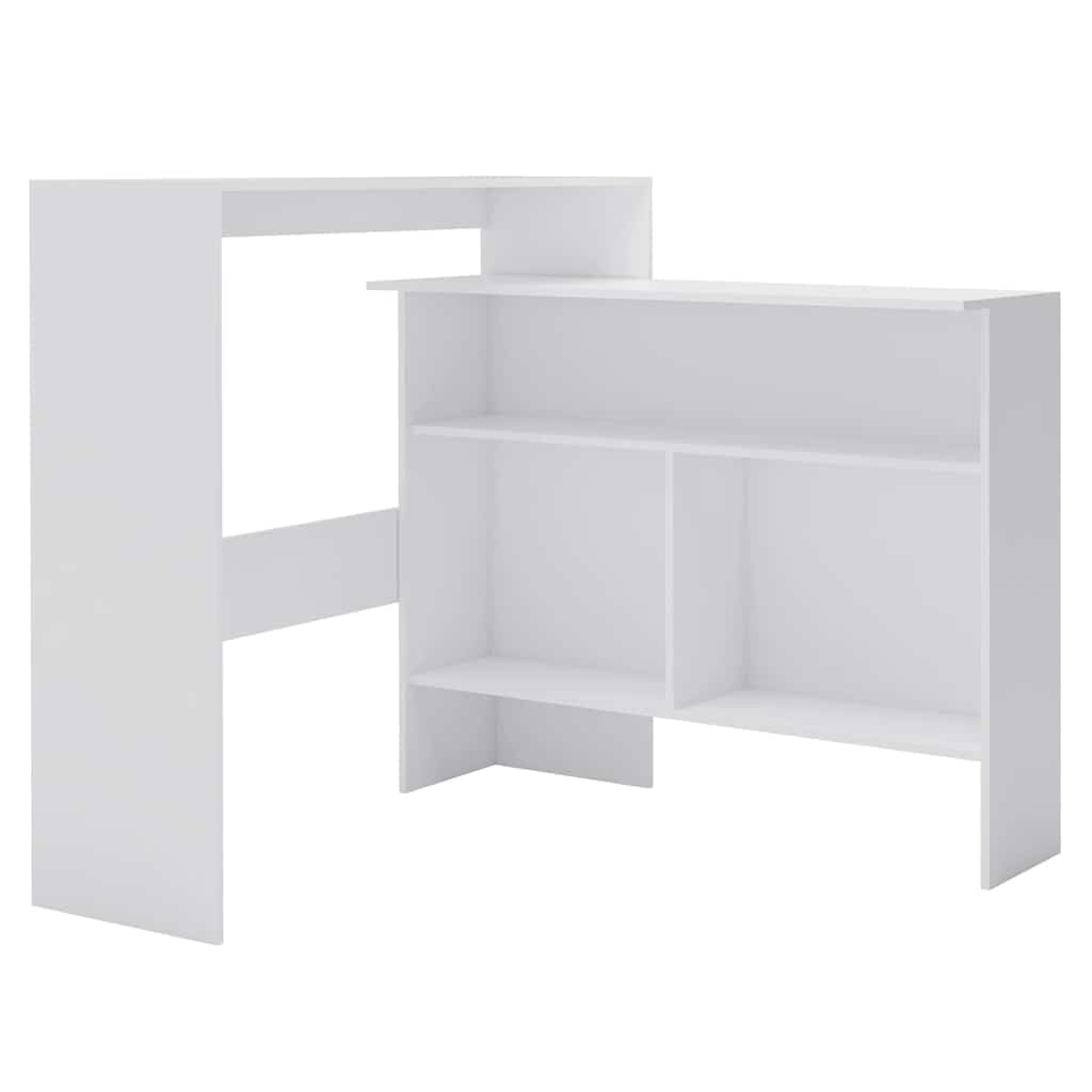 Tavolo da bar con 2 ripiani, 130 x 40 x 120 cm, bianco