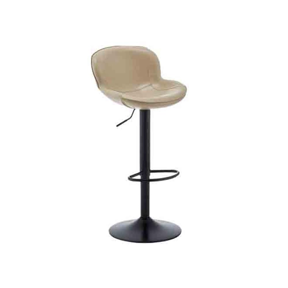 Chaise haute de bar beige réglable avec assise confortable pivotante