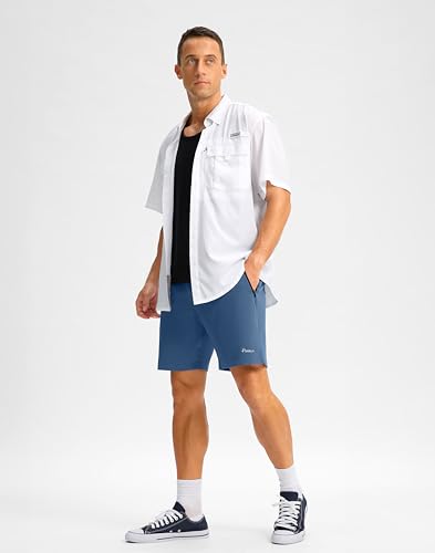 Image of Pudolla Men's Running Gym Shorts with Zipper Pockets 5 inch /7 inch / Lightweight Quick Dry Running Workout Athletic Short