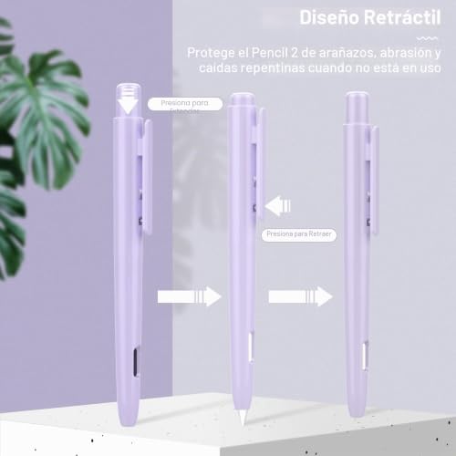 Funda para Apple Pencil 2ª Gen de PC duro con clip resistente y doble-tap 4