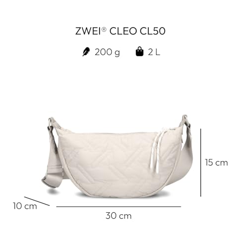 Zwei Damen Puffer Tasche Cleo CL50 gesteppte moonbag 2 Liter wasserabweisende quilted Puffy Bag Halbmond-Form, recyceltes Nylon, Stepptasche tragbar als Umhängetasche oder crossbody (sand)