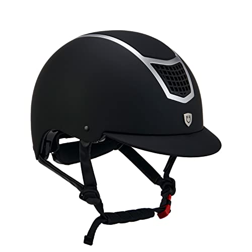 Casco equestro modello eclipse plain matt ultra-light frame lucido - l-(59-61) - black-silver
