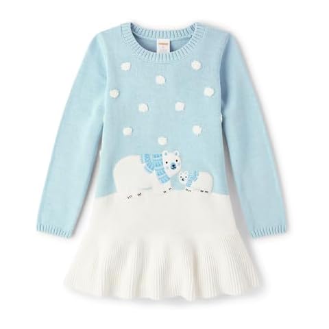 Gymboree,and Toddler Long Sleeve Casual Dresses,Light Blue Polar Bear,6 Cover