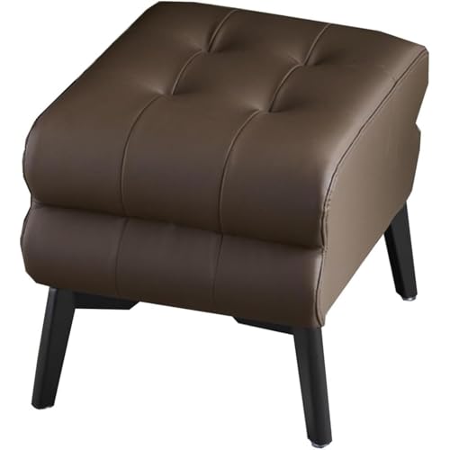 Ottomane en cuir noir compacte idéale pour la chambre ou le camping chic
