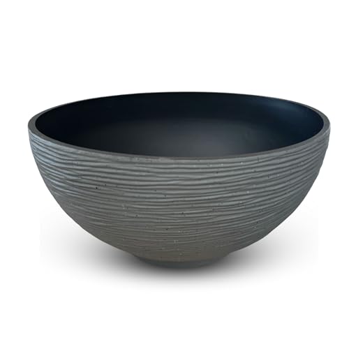 matches21 HOME & HOBBY Grand bac à plantes pour l'extérieur, 45 x 23 cm, aspect pierre, gris, comme bac à fleurs résistant aux intempéries