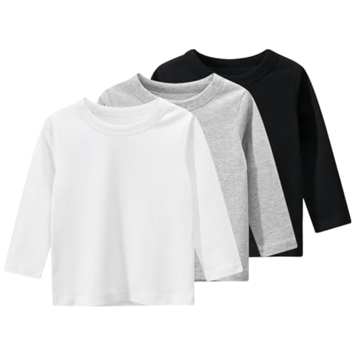 T-Shirt Manches Longues Fille Garçon coton doux - Lot de 3 pour des moments complices
