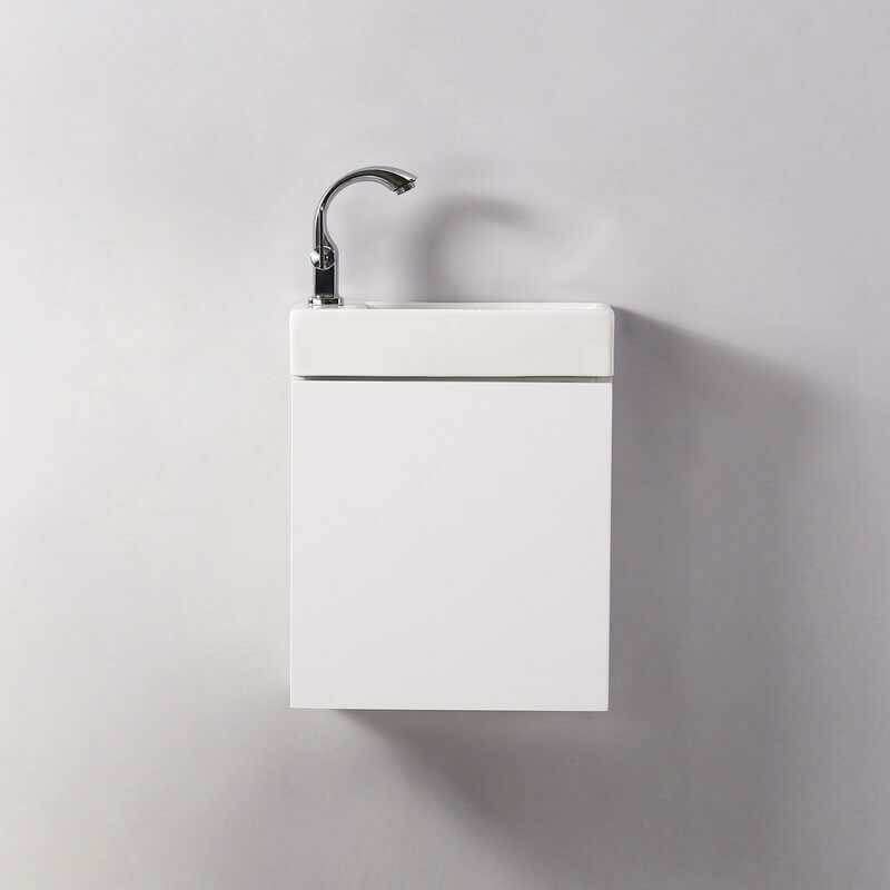 Rue du Bain - Pack Minimalist blanc gauche + Meuble Lave main Blanc City