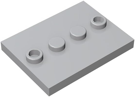 Miniatura 1 de Azulejo clásico de construcción a granel de 3 x 4 con 4 pernos en el centro, 100 piezas, compatible con Lego Lego PartsTile de 3 x 4 con 4 pernos en