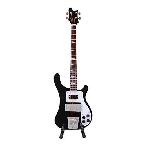 Telituny Miniature Basse Miniature Guitare-Noir Miniature Guitare Basse réplique avec Support et étui modèle d… - Les Beatles, Paul McCartney, John Lennon, RIngo Starr, George Harrison Telituny Miniature Basse Miniature Guitare-Noir Miniature Guitare Basse réplique avec Support et étui modèle d… – Image 3