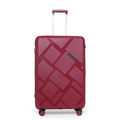 Image of SWISS MILITARY Star Lightweight Hard-Sided 24 Inch Medium Size Textured Travel Luggage Trolley Bag, Overnighter Suitcase Bags with Durable ABS Body & TSA Lock, Smooth 360 Spinner Wheels - Mauve