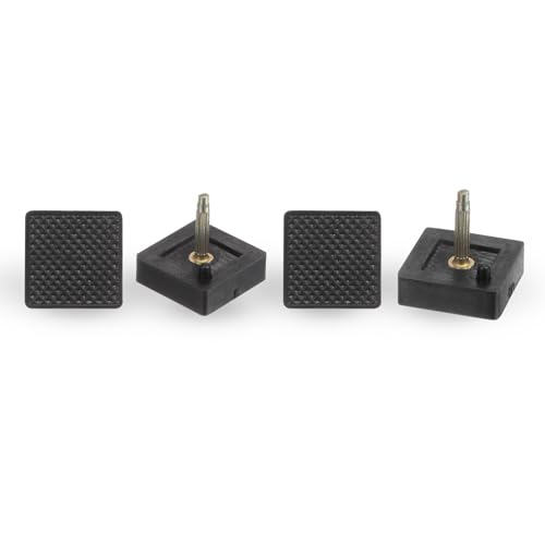 Image of HARFINGTON 3 Pairs TPU Kitten Heel Tips Shoes Replacement Tap Caps for Women High Heels, 2.4mm Pin, 16mm Square Heel Repair Caps, Black