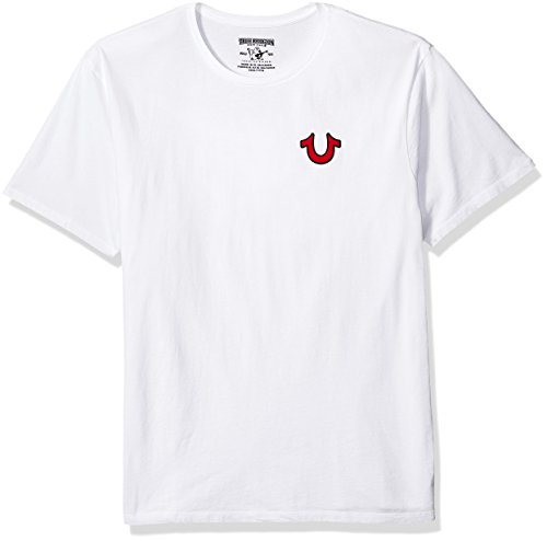 True Religion Men's Buddha Logo Crew Neck TEE, White, L