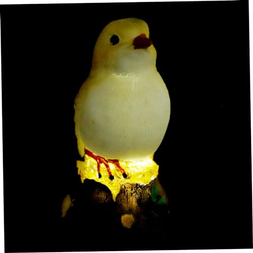 Statue oiseau solaire résine de qualité supérieure résistante aux intempéries avec LED