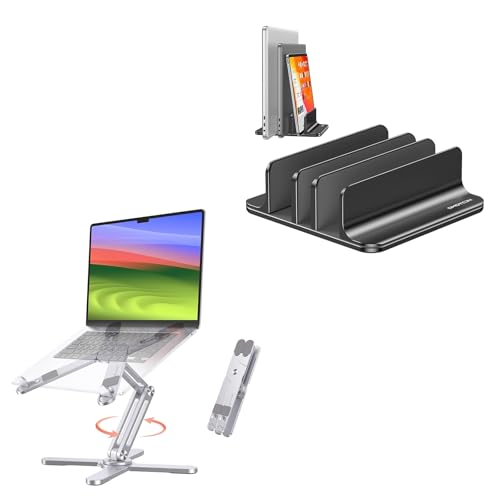 Base para portátil OMOTON giratoria 360° ajustable 3 ranuras