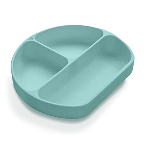 Image of YOOFOREA Platinum Silicone Baby Suction Plate (Upgraded), Baby Led Weaning Plate, 100% Food Grade Silicone, Non Sticky Stain Resistant by UV Treatment, Dishwasher, Microwave Safe, BPA BPS Free - Fog