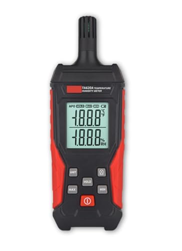 Medidor de Temperatura y Humedad TA620A, Termómetro Higrómetro Portátil con Ambiente, Punto de Rocío, Bulbo Húmedo, Temperatura y Humedad de Alta Precisión, Soporte de