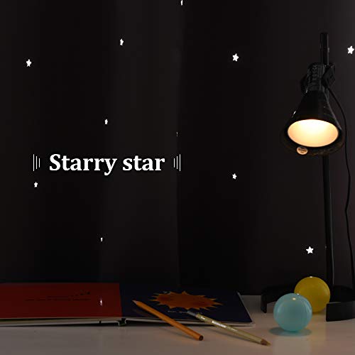 NICETOWN Grey Star Blackout Curtains for Kid's Bedroom Grommet Thermal Insulated Room Darkening Printed Curtains for Living Room Baby Nursery, 1 Piece, 42 x 63 Inch by NICETOWN - Image 5