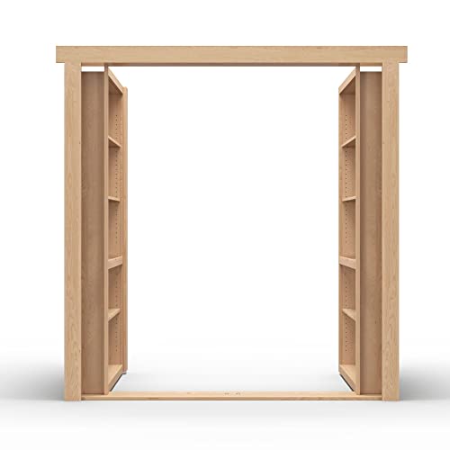 Murphy Door 60 Inch X 80 Inch Flush Mount Assembled Alder (Mdf) Unfinished Stain Solid Core Double Interior Bookcase French Door #TOP5