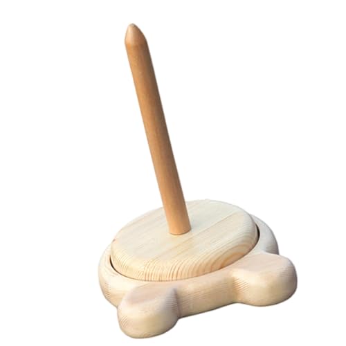 アダルト初心者用の編み物とかぎ針編みプロジェクトヤーンホルダー用の木製糸ホルダーウッドスプールスタンドデスクトップディスペンサー