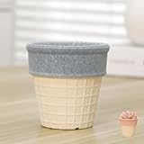 TYNUOCN Ice Cream Cone Flower PlanterοΌIce Cream Small Ceramic Plant Pot Drainage for Mini Plant Cactus Flower, Tillandsia Air Fern, Display Stand Home, Office Desktop (Blue)