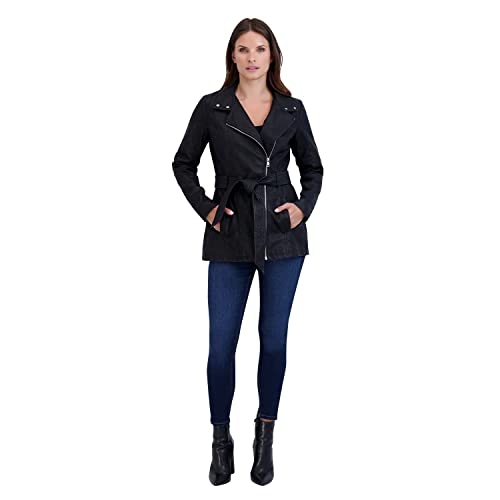Baccini Faux Leather Jacket | Womens Motorcycle Jacket – Long Trench Coats, Belted Womens Jacket With Side Pockets For Spring #TOP6
