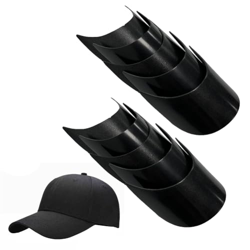 VASANA - 10Pcs 7.1x3 Inch Black Plastic Baseball Cap Visor Insert Tennis Hat Brim Replacement Liner Shaper Hat Accessories for Craft Sewing Caps Making Supplies