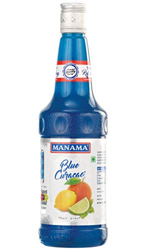 Manama Blue Curacao Syrup | Mixer for Mocktails, Cocktails, Drinks, Juices, Beverages | Non Alcoholic Mix 1Litre Bottle