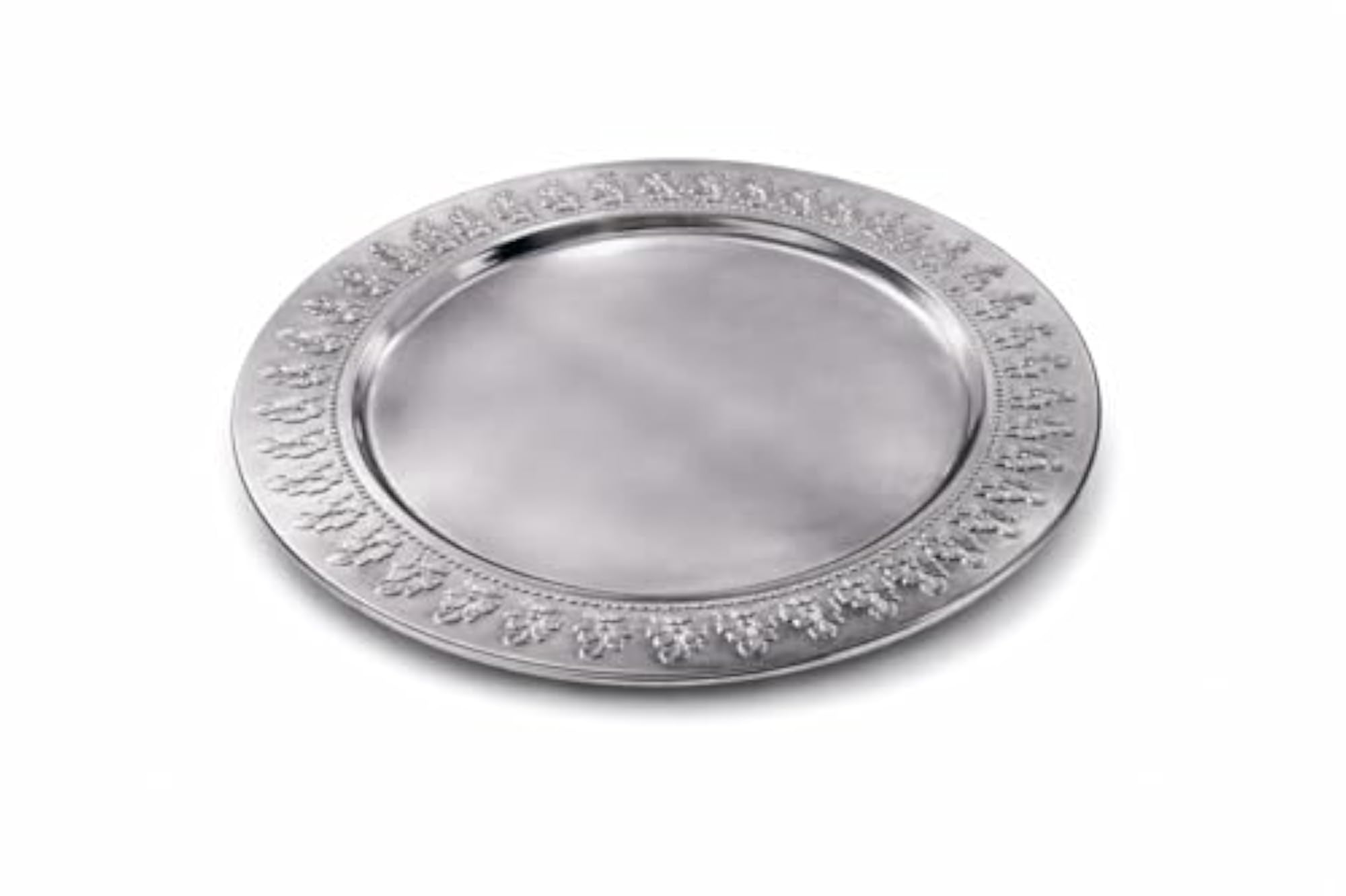 Decorative Dinner Base Plate with Floral Embossing