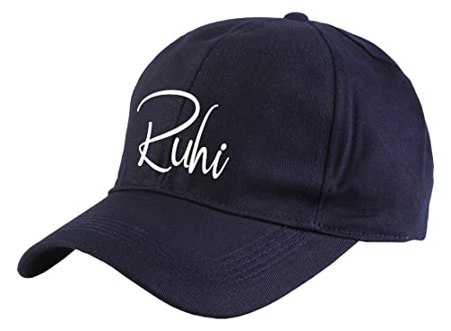 Image of AICA Personalised Name Cotton Cap for Men & Women � Black, Free Size | Gifts for Men & Women