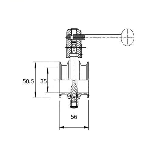 Válvula de triple abrazadera de 38 mm para evitar fugas sanitarias 3