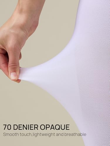 Image of MANZI Tights for Women Solid Color Pantyhose Colored Semi Opaque Footed Tights Soft Stretch High Waist Stockings 70 Denier