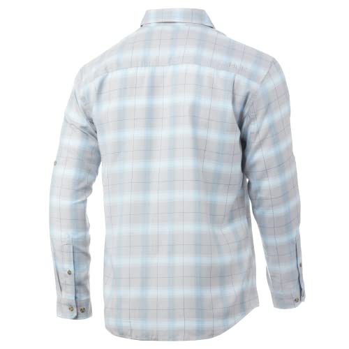 Huk Men's Standard Maverick Fishing Flannel Shirt | Performance Button Down, Glacier, Small #TOP1