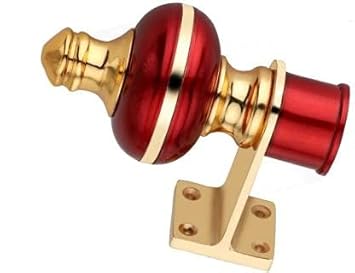 Metal Home Deco Royal Wine Gold Finish 1 Inch Curtain Brackets/Knobs Set | Parda Holders/Curtain Finials/Rod Rail Brackets/Curtain Clamp With Heavy Support For Door & Window (Pack Of 4)